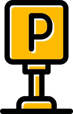 Otopark alanı simgesi doldurulmuş - taslak biçimi