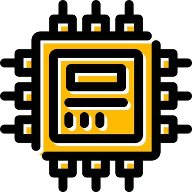İşlemci simgesi, vektör illüstrasyonu
