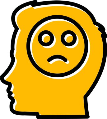 Depresyon zihinsel ikonu - taslak biçiminde
