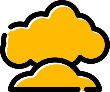 sonbahar ağaç simgesi, beyaz arkaplanda vektör illüstrasyonu