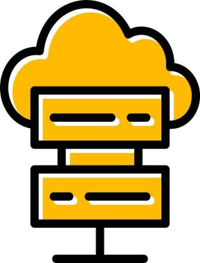 Bulut hesaplama simgesi, beyaz arkaplan üzerinde basit vektör illüstrasyonu