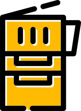 Kahve makinesi simgesi renk ana hatları vektörü