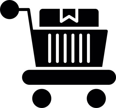 Alışveriş arabası ikon vektör illüstrasyonu