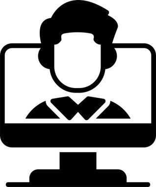 Outline biçiminde çağrı merkezi operatör simgesi