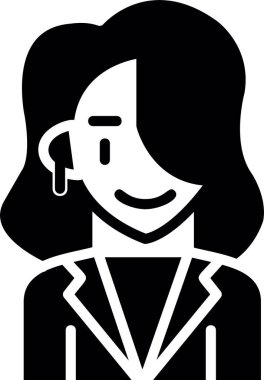 Avatar kadın simgesi, vektör illüstrasyonu