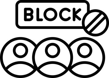 Blok Kullanıcı, Basit Vektör İllüstrasyon Simgesi