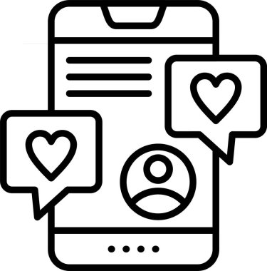 Sosyal Medya, Basit Vektör İllüstrasyon Simgesi