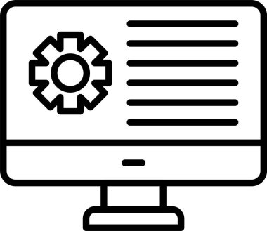 Bilgisayar, Basit Vektör İllüstrasyon Simgesi