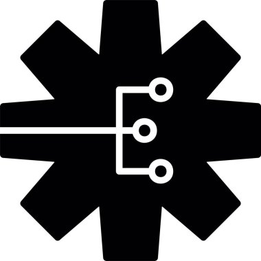 Beyaz arkaplanda devre kartı simgesi, vektör illüstrasyon tasarımı