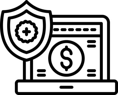 iş parası finans simgesi ana hat biçiminde