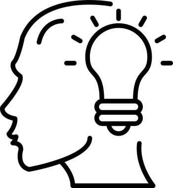 Fikir, Basit Vektör İllüstrasyon Simgesi