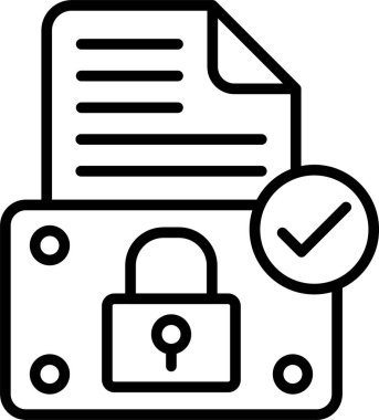 belge kilidi belgesi simgesi ana hat biçiminde