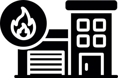 Ateş inşa simgesinin vektör illüstrasyonu