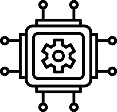 dişli ağ simgesi basit illüstrasyon, vektör illüstrasyonu