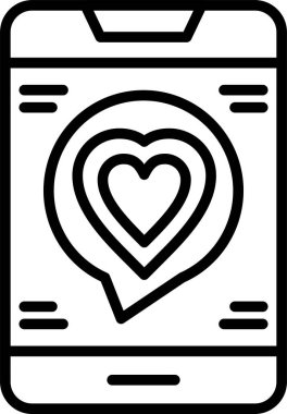 Aşk Mesajı, Basit Vektör İllüstrasyon Simgesi