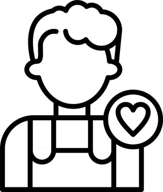 aşk kalp ikonu, basit stil