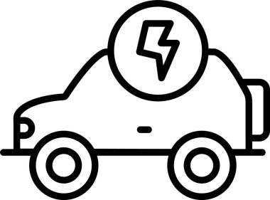 araba şarj istasyonu simgesi ana hat biçiminde