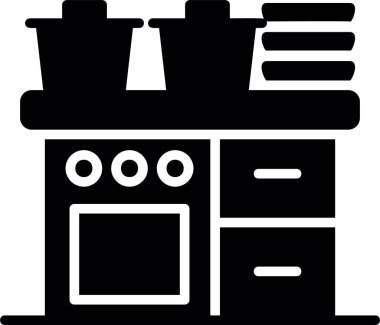 Mutfak. Web simgesi basit illüstrasyon