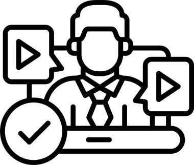 video konferans simgesi, vektör illüstrasyonu