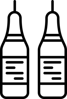 şişe ve su simgesinin vektör illüstrasyonu