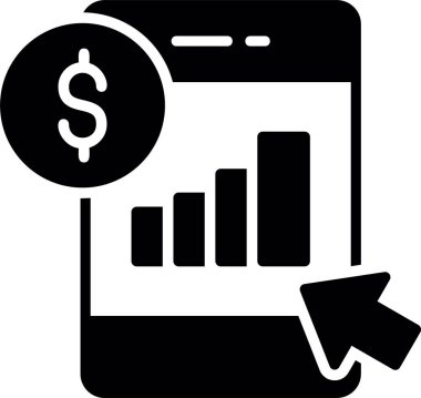 iş mobil simgesi, basit vektör illüstrasyonu