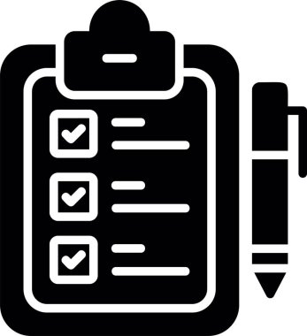 Kontrol listesi simgesi vektör illüstrasyonu