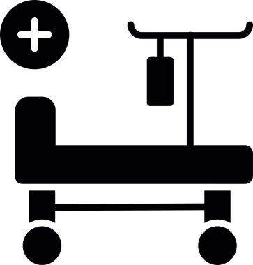 Hastane yatağı web simgesi