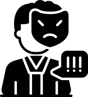 Bıçak vektör illüstrasyonlu kızgın adam