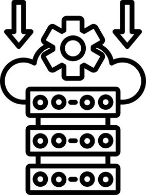 Bulut Yönetimi, Basit Vektör İllüstrasyon Simgesi