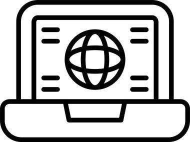 Bilgisayar. Web simgesi basit illüstrasyon