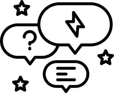 soru ve cevap satırı vektör çizimi