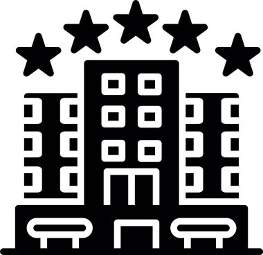 Otelde. Web simgesi basit illüstrasyon