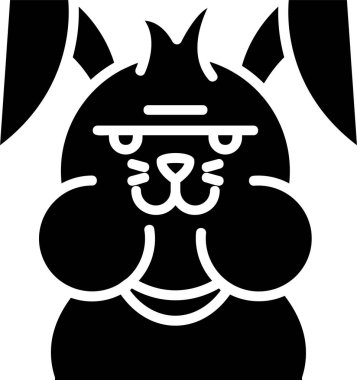 Hayvan tavşan memeli simgesi katı bir şekilde