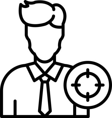 Hedef Düşün, Basit Vektör İllüstrasyon Simgesi