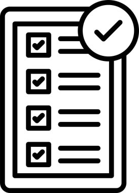 Kontrol listesi vektör çizgisi simgesi