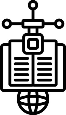 Makine Öğrenme, Basit Vektör İllüstrasyon Simgesi