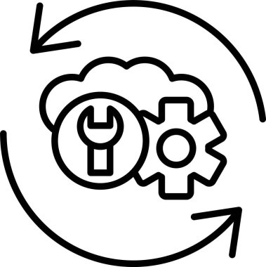 Bulut Senkronizasyonu, Basit Vektör İllüstrasyon Simgesi