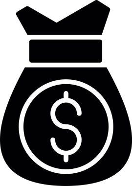 Dolar çantası. Web simgesi basit tasarım