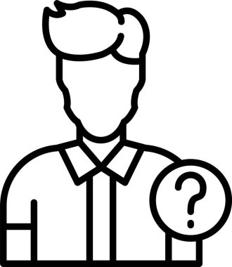 Soru Düşün, Basit Vektör İllüstrasyon Simgesi