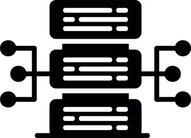 ağ sunucu simgesi, vektör, basit illüstrasyon