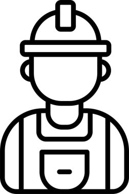 avatar inşaat mühendisi simgesi taslak biçimi