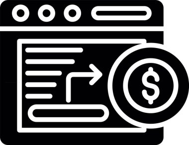 Para için. Web simgesi basit illüstrasyon