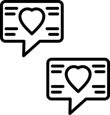 Aşk Sohbeti, Basit Vektör İllüstrasyon Simgesi