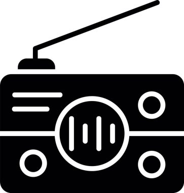 Radyo. Web simgesi basit illüstrasyon