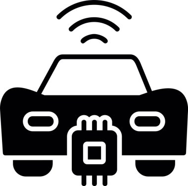 Akıllı Araba simgesi, vektör illüstrasyonu