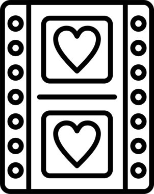 Romantik Film, Basit Vektör İllüstrasyon Simgesi