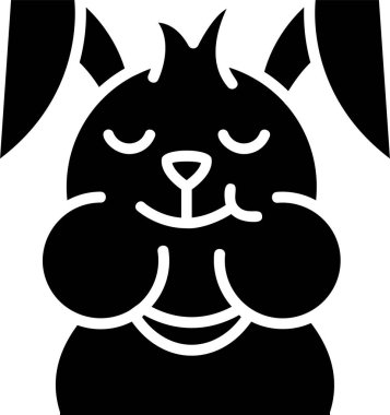 Tatlı bir çizgi film tavşanının vektör çizimi