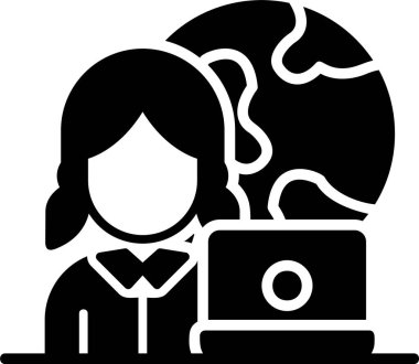 Çağrı merkezi operatör vektör simgesi