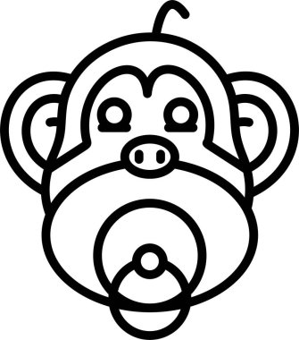 Maymun. Web simgesi basit illüstrasyon