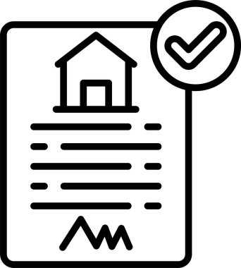 sözleşme simgesi ve vektör illüstrasyonu beyaz arkaplanda izole edildi